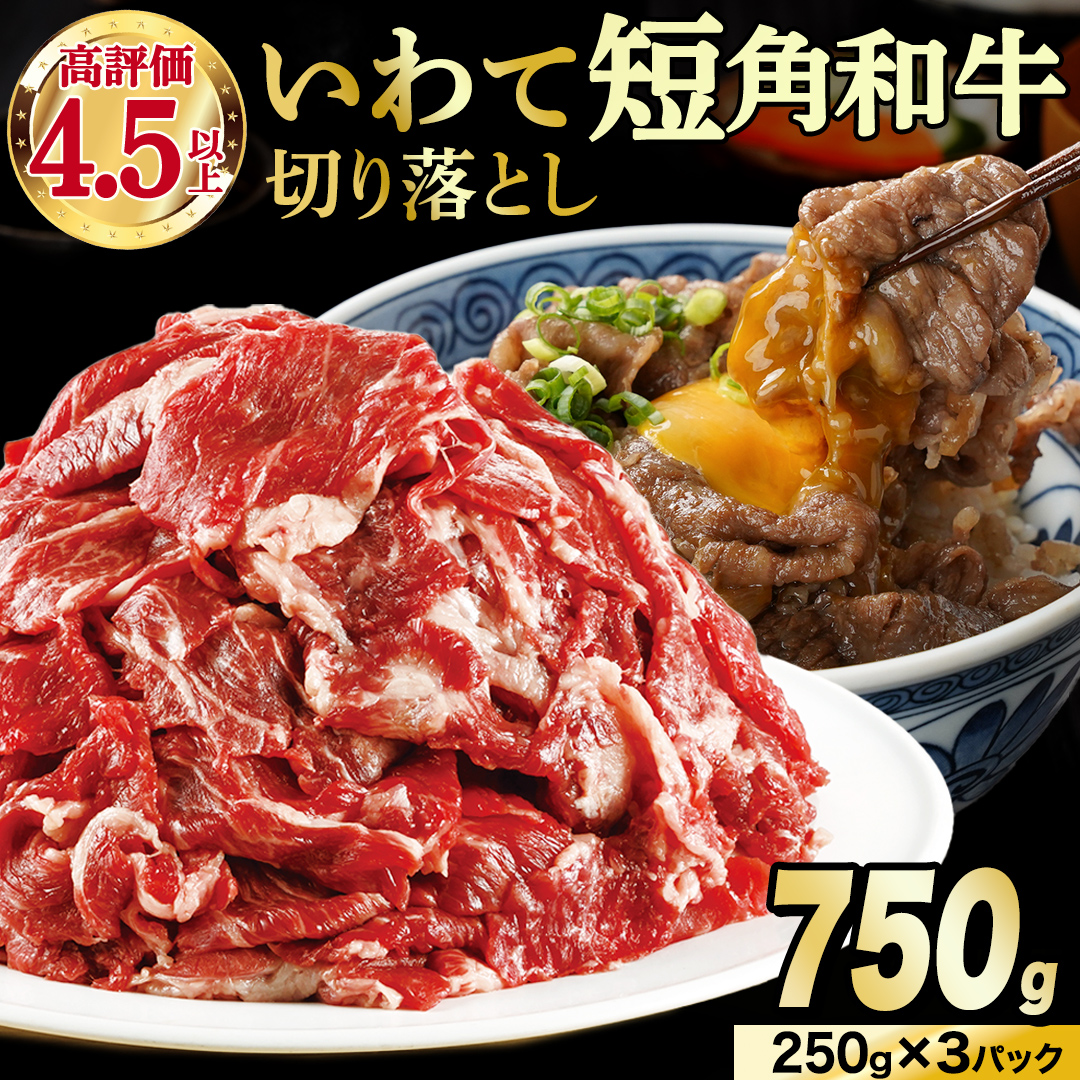 【8月発送】切り落とし 赤身 肉 牛肉 いわて 短角和牛 750g 小分けパック 真空冷凍 | 牛肉 肉 赤身 短角 和牛 国産牛 ブランド牛 切り落し 大容量 牛丼 肉じゃが 煮込み 煮物 小分け 真空パック 数量限定 (AB119-08)