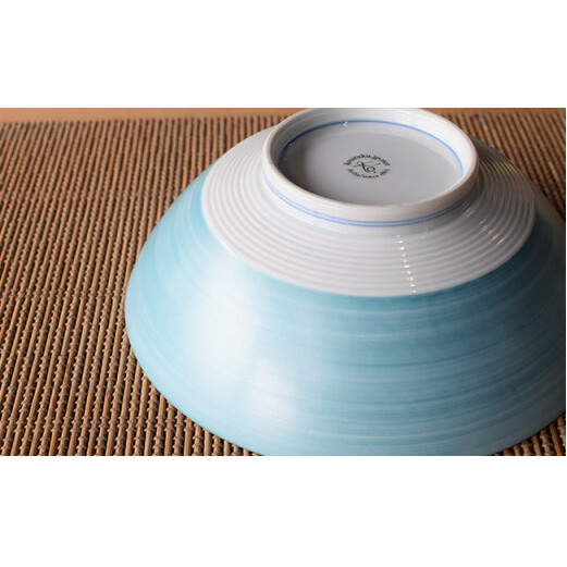 翡翠AritaBOWL エスニック料理も映える手巻きの水色 有田焼 幸楽窯 A15-184_イメージ3