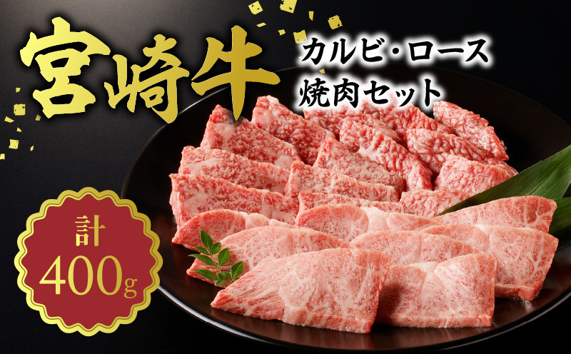 
            宮崎牛カルビ・ロース焼肉セット合計400g N0140-YZA656
          