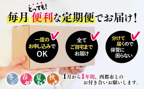 【季節の定期便】西都まるごと堪能セットＡ 令和6年1月発送 12ヶ月定期便 マンゴー・宮崎牛・うなぎなど12品お届け＜15-6＞