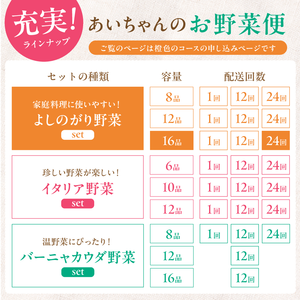 【16品 / 24回定期便】農薬に頼らない！カラダにやさしい「よしのがり野菜」セット（ラージ）【吉野ヶ里あいちゃん農園】 [FAA011]