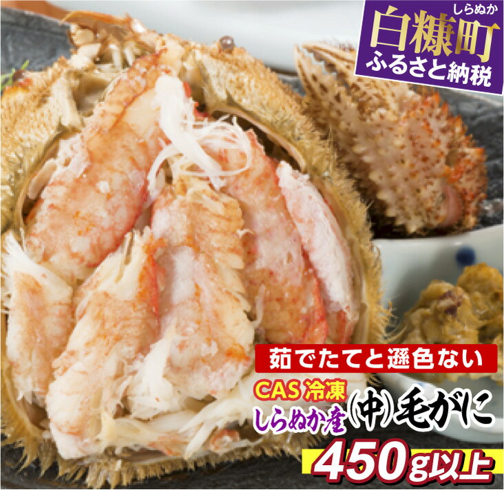 【ふるさと納税】しらぬか産 CAS冷凍中サイズ毛がに ふるさと納税 海鮮 北海道 【450g以上】