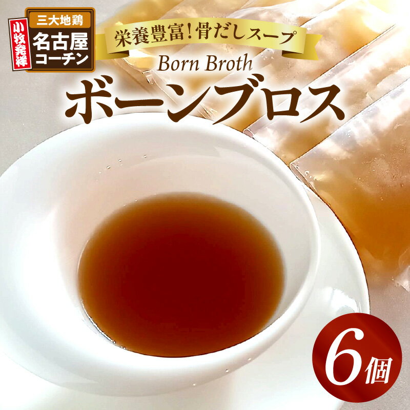 【ふるさと納税】ボーンブロススープ 100g × 6個 セット 名古屋コーチン 鶏 栄養 補給 スープ 鶏本来の旨味 野菜の旨味 コク深い味 冷凍 簡単 食品 Chez Chouchou 愛知県 小牧市 お取り寄せ 送料無料
