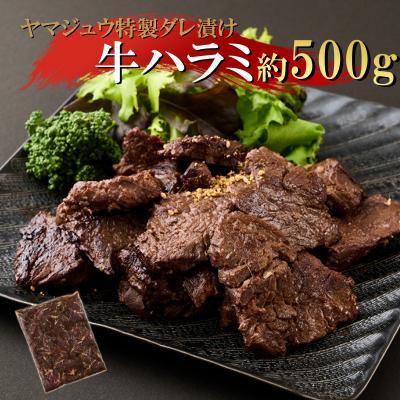 ふるさと納税 室戸市 ヤマジュウの特製タレ漬け!牛ハラミ肉500g
