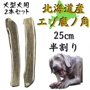 鹿の角 半割り 25cm 2本 犬のおもちゃ デンタルケア 大型犬用【1420490】