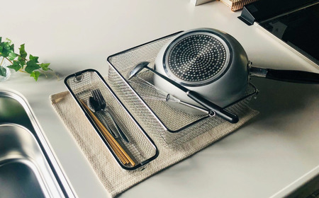 すっきり暮らす水切りかご スクエアタイプ ＋ スリム セット 燕三条製 水切り キッチン用品 キッチン整理 キッチン収納 bwsSELECTION [ビーワーススタイル]【014S067】