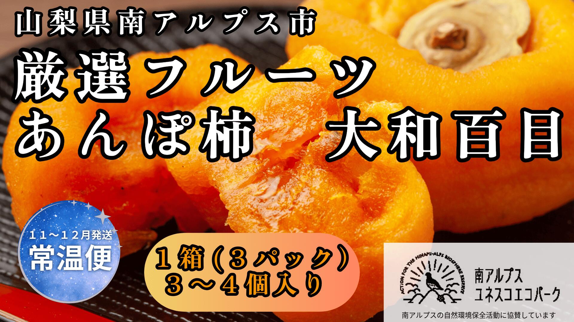 【ふるさと納税】＜2026年発送先行予約＞ 山梨県南アルプス市産 厳選あんぽ柿 (大和百目) 3パック (3～4個入り) 山梨県南アルプス市産 ふるさと納税 あんぽ柿 柿 かき 大和百目 果物 フルーツ おすすめ 山梨県 南アルプス市 送料無料 ALPEM014