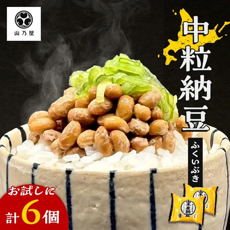 山乃屋の山木屋 中粒 納豆 ふくいぶき 6個 納豆 大豆 健康 発酵食品 ギフト おすすめ 川俣町 福島県   FAF-0282