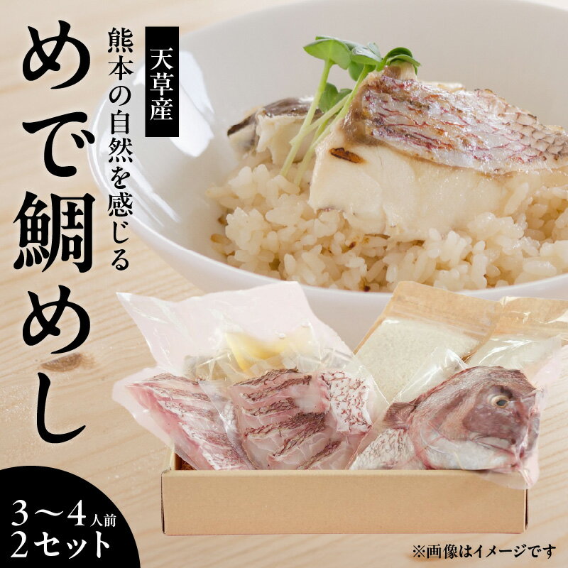 【ふるさと納税】鯛めし 3〜4人前 2セット 鯛切身 150g 米 2合 鯛あら めでたい 無添加 自然 安心 安全 天草の味 簡単調理 おうちごはん 魚介 新鮮 海鮮 天草産 熊本県 九州 産地直送 お取り寄せグルメ 送料無料