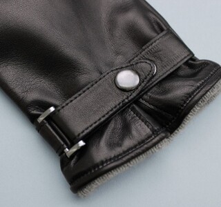 メンズイタリアンレザーベルテッドグローブ(BR14201M4 24cm) ブラック