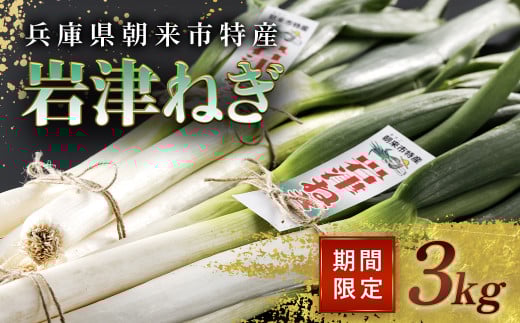 特別栽培 岩津ねぎ 3kg 希少 栄養豊富 期間限定 甘い 太い 柔らかい すき焼きと相性バツグン 出荷期間11月23日から3月上旬 兵庫県 朝来市 F.smile AS28BF14