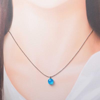 ふるさと納税 弟子屈町 【のし付】【北海道】ガラス細工 ネックレス「湖水」KOSUI ハンドメイド 2463 |  | 02
