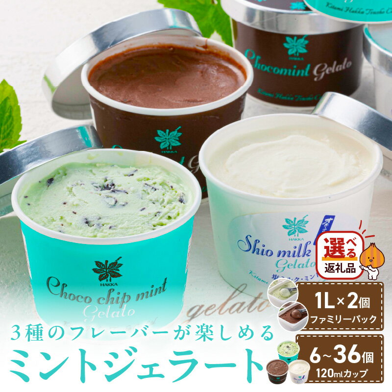 【ふるさと納税】【お中元】ミントジェラート カップ 6個〜36個 120ml 1L( ジェラート アイス アイスクリーム ハッカ チョコ ミント ミントアイス スイーツ ファミリーパック カカオ カップアイス )