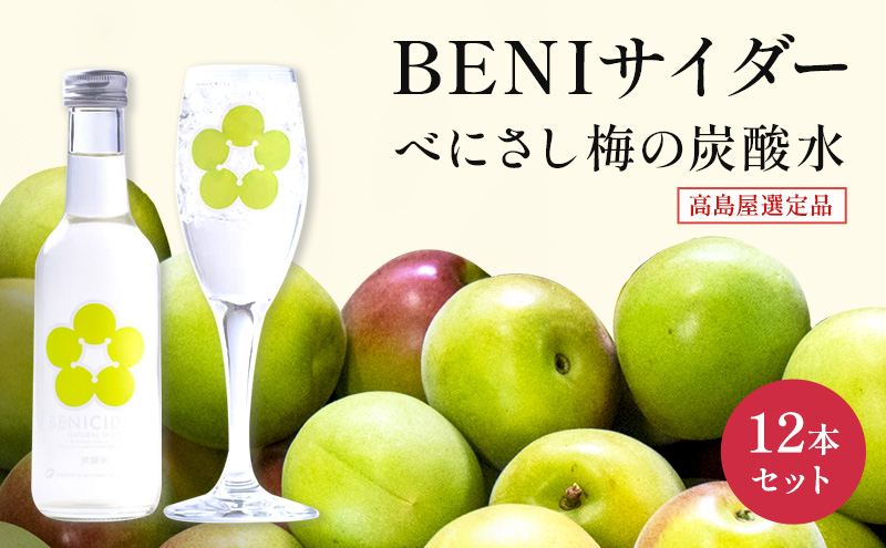 
            炭酸 高島屋選定品 BENIサイダー 250ml 12本 セット 炭酸飲料 高島屋 飲料 梅サイダー サイダー 紅映 梅 うめ ウメ 福井県 福井  [№5580-0299]
          