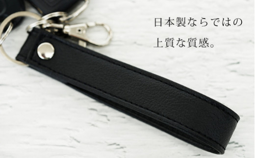 PVCレザーキーリング「KEYDA」2個セット　Mサイズ（ブラック）