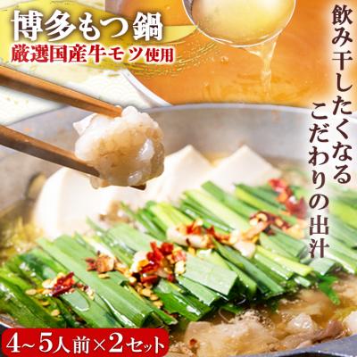 ふるさと納税 小郡市 もつ鍋 老舗人気店 博多本格もつ鍋 セット 4〜5人前×2セット[No5354-0002]