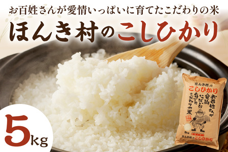 【先行予約】【令和7年産】ほんき村のこしひかり（5kg）お取り寄せ 特産 お米 精米 白米 一等米 ごはん ご飯 コメ 新生活 応援 準備 5キロ 【197_1954】