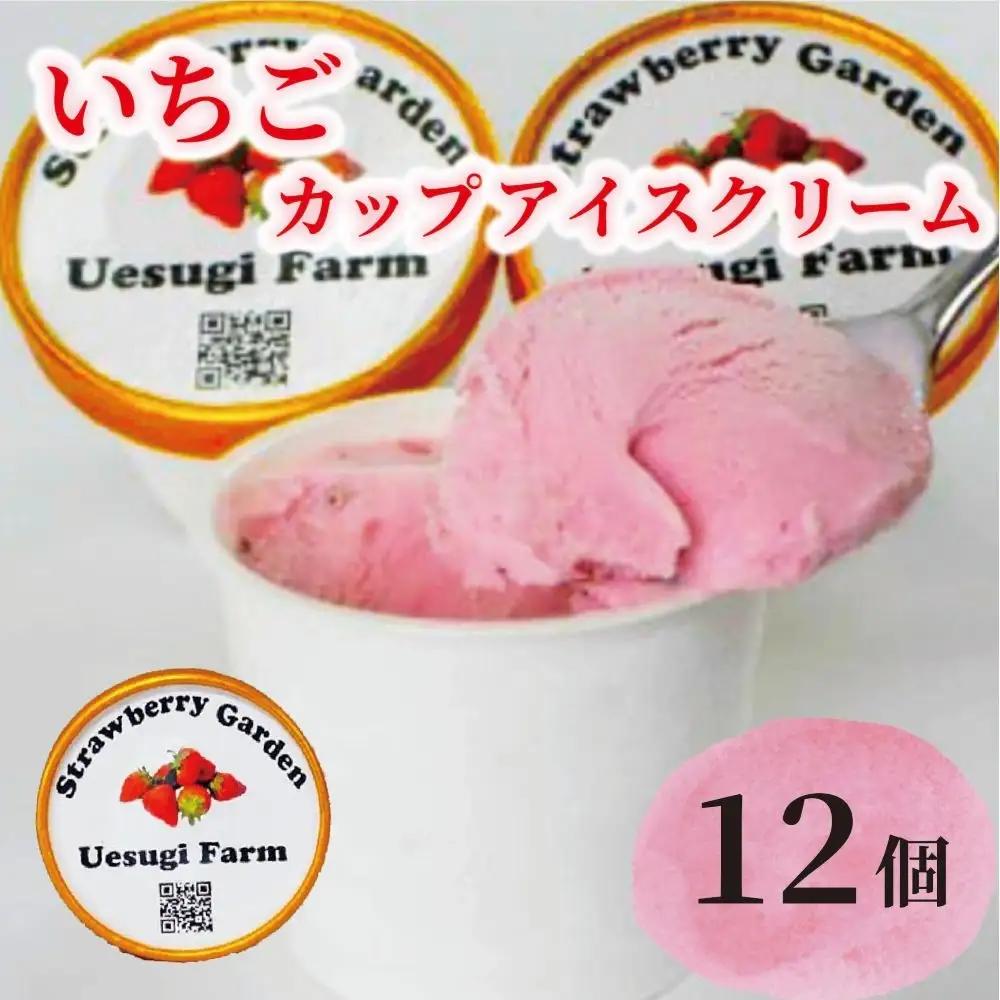 いちごカップアイスクリーム 120ml 12個入り アイスクリーム 苺 上杉農園