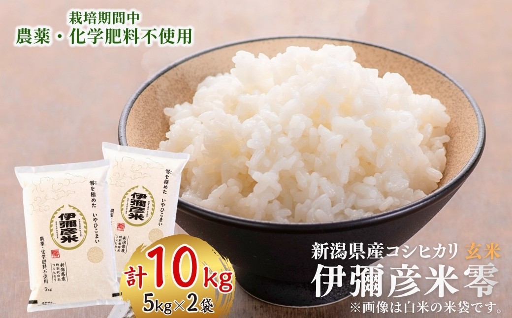 
                  玄米 米 10kg 新潟 コシヒカリ 令和7年産「伊彌彦米 零(ぜろ)」玄米10kg(5kg×2袋) 農薬・化学肥料不使用 | 特別栽培米弥彦コシヒカリ 新潟県産 白米 玄米 げんまい お米 こしひかり こめ コメ 10キロ 特別栽培米コシヒカリ 弥彦村産 新潟県 弥彦村 第四生産組合
                