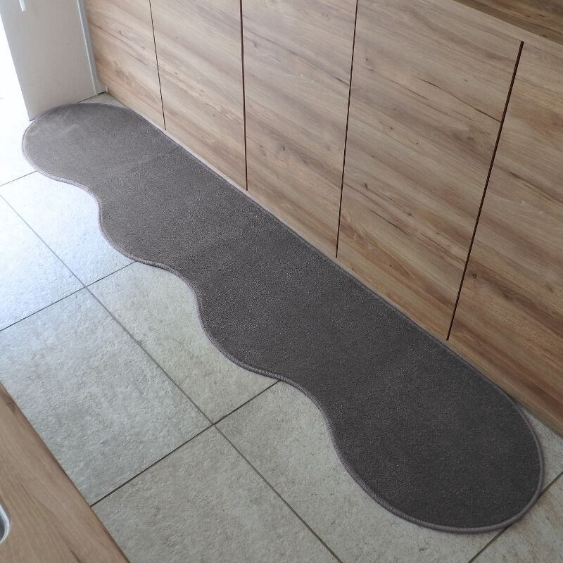 北欧風キッチンマット ラグマットタイプ 45×210cm ピーナッツ型 スチール 抗菌防臭 SEK 織人しきもの屋工房 diw0049