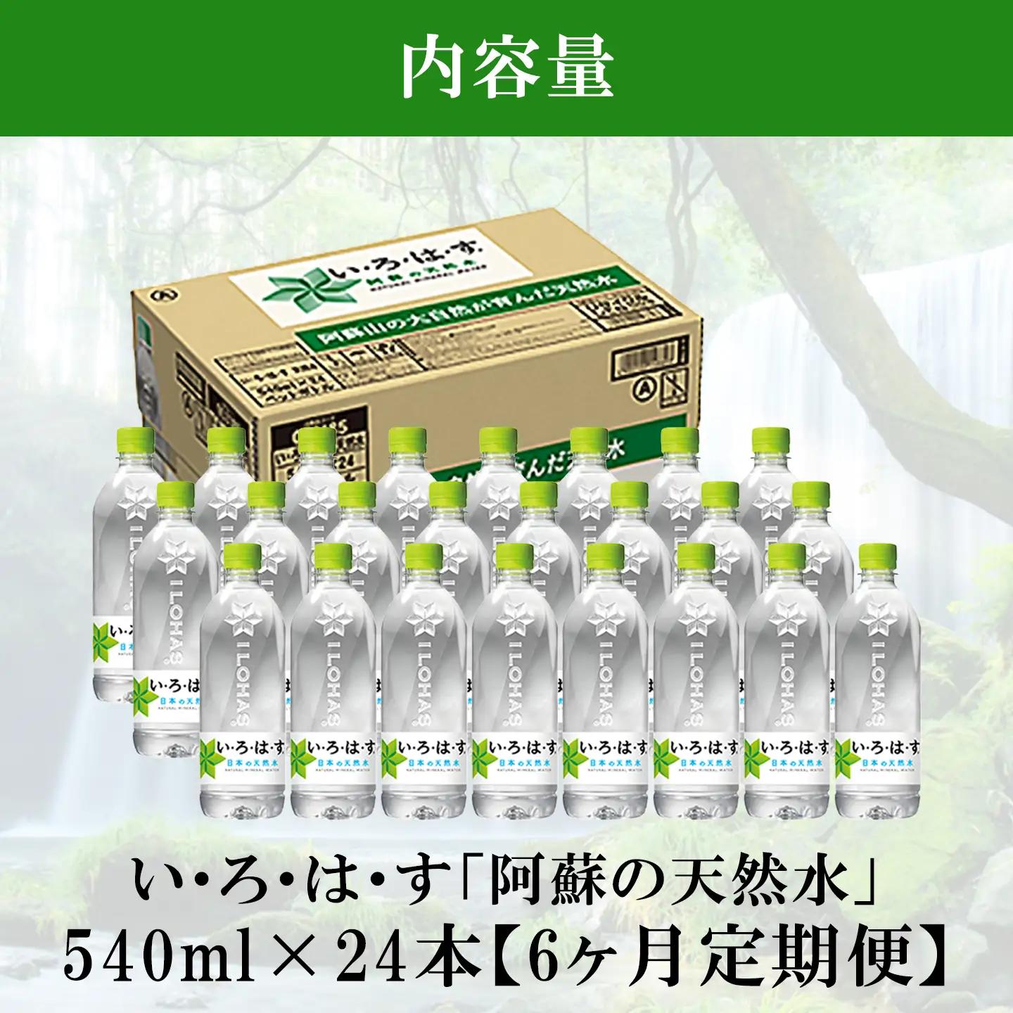 【学びやの里】6回 定期便 い・ろ・は・す 阿蘇の天然水 540ml 24本 1ケース 6ヶ月 計144本 いろはす ILOHAS コカ・コーラ ナチュラルミネラルウォーター 国内ミネラルウォーター 
