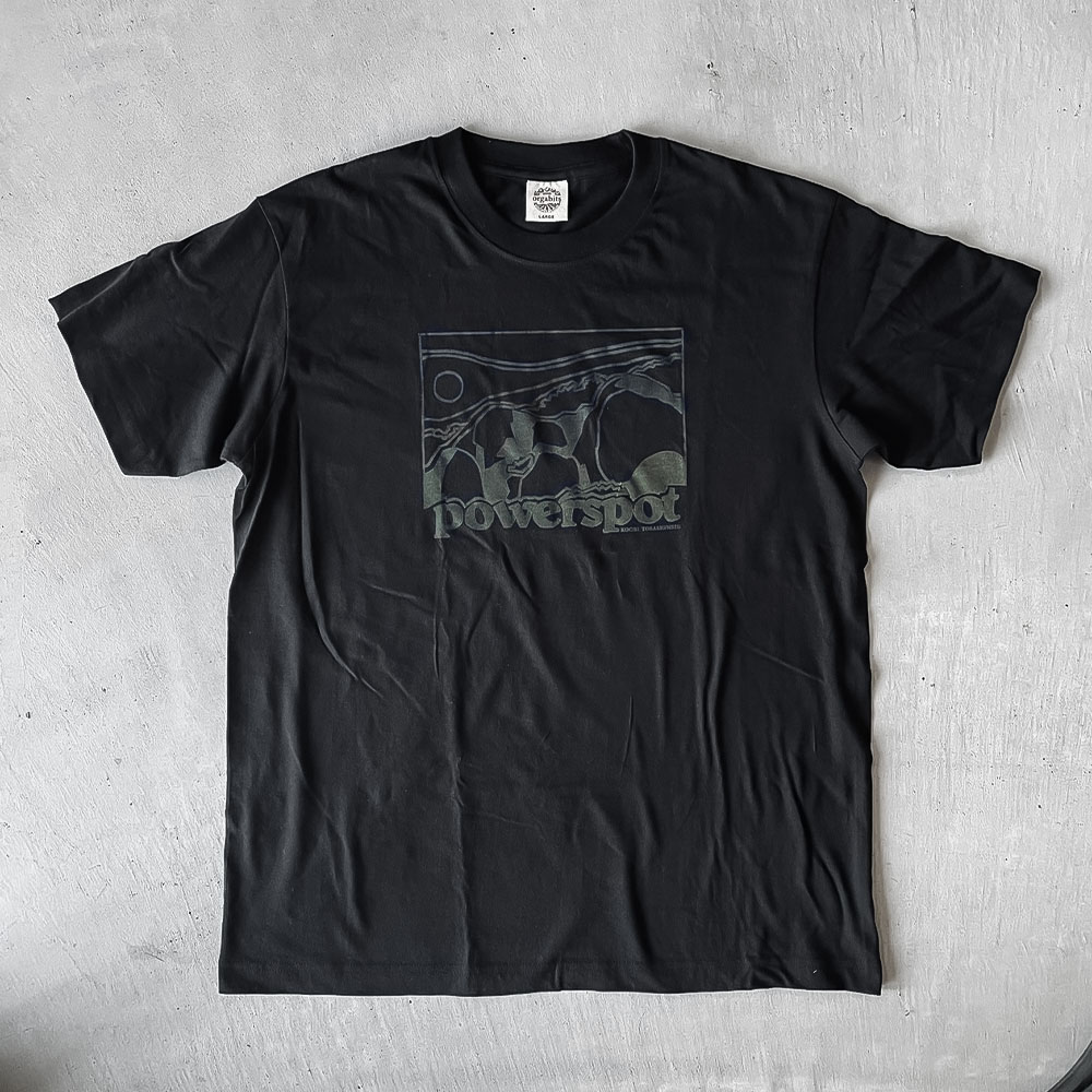 Tシャツ とさしみず powerspot Lサイズ ブラック 半袖 トップス オーガニックコットン ファッション 服 衣類 かわいい 可愛い おしゃれ お洒落 高知県 高知 土佐清水【R01354-L】