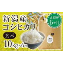 【ふるさと納税】【令和5年産米】【定期便6ヵ月】新潟産コシヒカリ 玄米10kg×6回