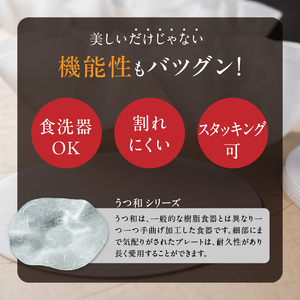 うつ和シリーズ「豆」(UT007A)(10枚入り)  食器 日本製 家庭用食洗器対応可 耐熱温度80℃ 耐久性 割れにくい 電子レンジ不可 皿 お皿 うつわ 器 アクリル 樹脂 和紙 モダン 手曲げ加