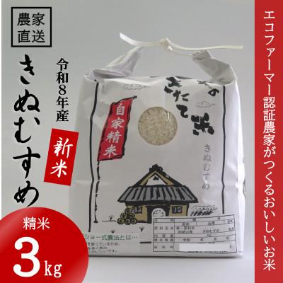ふるさと納税 日高町 【令和8年産 新米】 きぬむすめ 精米 3kg(令和8年10月〜順次発送)
