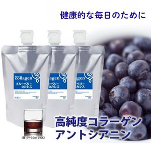 コラーゲンドリンク ブルーベリー＋カシス 3本セット（約3ヶ月分）※着日指定不可