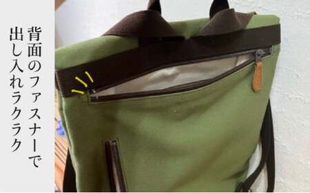 【2026年6月上旬発送開始】【 AKIRA オリジナル】【マツコの知らない世界 で紹介されました！】 シンプルリュック カーキ帆布×茶色帆布 軽量 日本製 キャンバス 通勤 通学 大容量 上質 カジ
