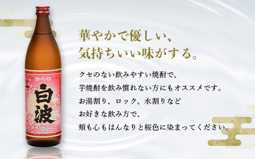 枕崎の定番焼酎【さくら白波】900ml×3本セット【薩摩焼酎】A6−98【1563731】