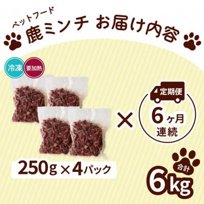 ふるさと納税 海陽町 【毎月定期便】《粗挽き計6kg|250g×4P》鹿肉ペット用　鹿ミンチ　小分けタイプ全6回 |  | 01