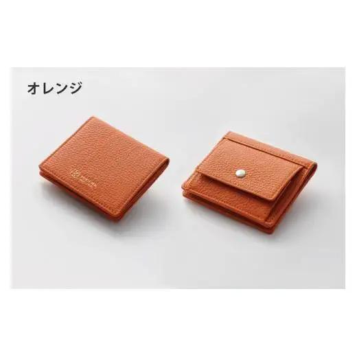 【YOSHINA】コンパクト二つ折り財布（小銭入れ付き）オレンジ