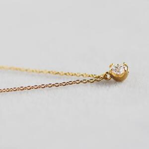 サステナブルなジュエリーを ラボグロウンダイヤモンド K18 ネックレス 0.2ct 4点留め　LAB-K18-005