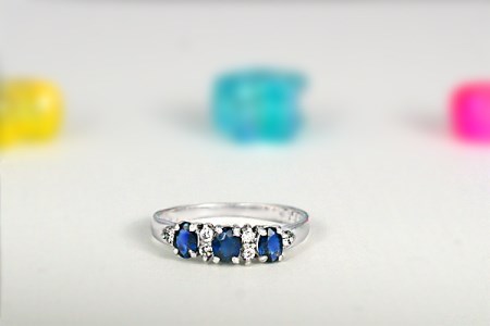 サファイア リング 0.6ct 0.6カラット K10 10金 ホワイトゴールド （12078） [山梨 指輪 リング サファイア ホワイトゴールド ゴールド ジュエリー ダイヤモンド ] 山梨県 甲