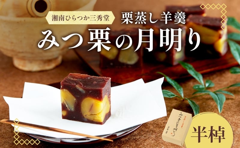 
            【笠間の新栗】湘南ひらつか三秀堂　栗蒸し羊羹「みつ栗の月明かり」（半棹） 和菓子 羊羹 ようかん みつ栗 栗 岩間の栗 お菓子 お茶菓子 スイーツ お土産 手土産 ギフト お取り寄せ 平塚市 神奈川県
          