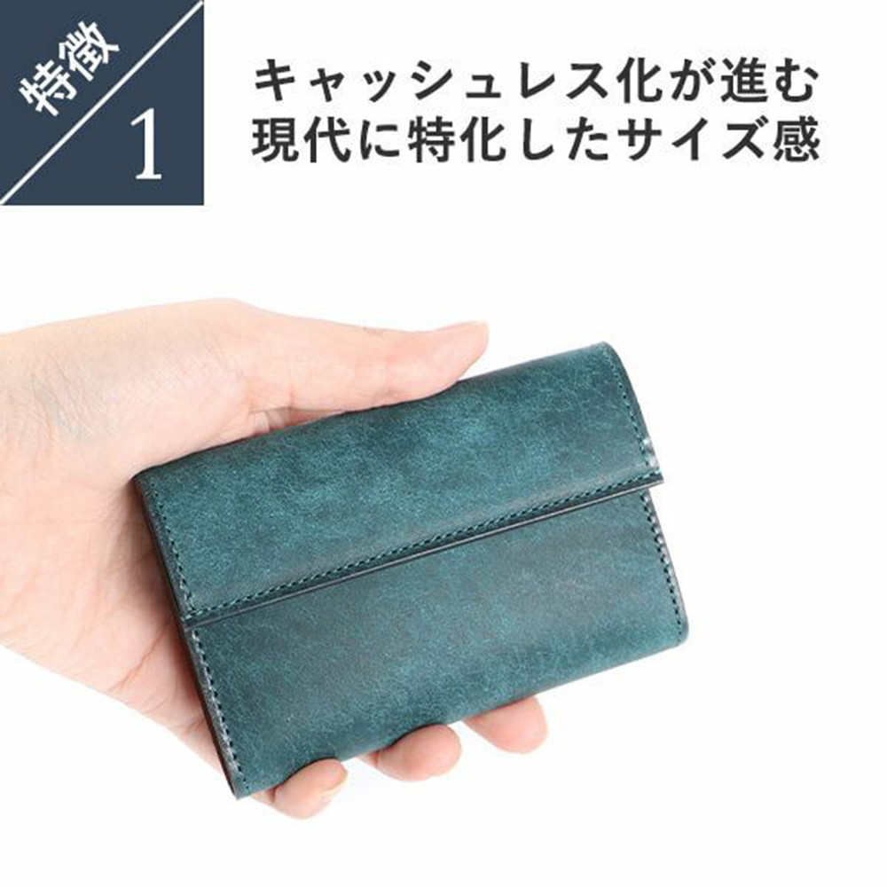 レンマ Hambre アンブレ 三つ折り財布 財布 lemma ネイビー