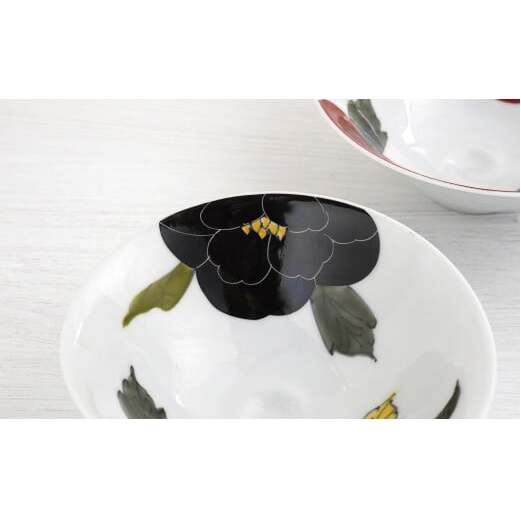 有田焼 泰山 赤牡丹・黒牡丹 俵小丼2枚セット A30-338_イメージ3