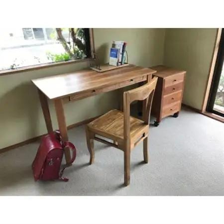 つばきやの学習机W110×D60×H73cm　ナチュラル【1682982】