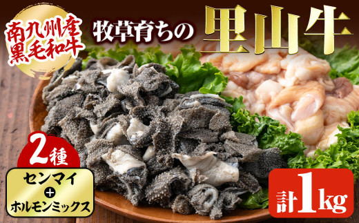 
a5-156 牧草育ちの里山牛 センマイ・ホルモンミックス計1kg
