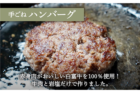 手ごねハンバーグ 4個＆しろいし牛 切り落とし 1000g（500g×2パック）/ ハンバーグ 牛肉切り落とし [IAH108]