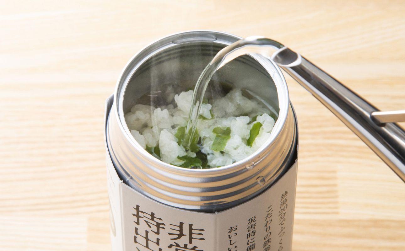 キャンプでも便利！ 長期保存 ！　非常時持出米6缶　わかめごはん（製造日から８年）　［ 災害 災害時米 防災 備蓄 備蓄米 非常 非常時 非常米 非常食 米 ごはん ご飯 わかめ 一人暮らし お湯 お