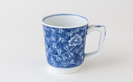 〈平戸洸祥団右ヱ門窯〉牡丹唐草文イージーマグカップ(大)