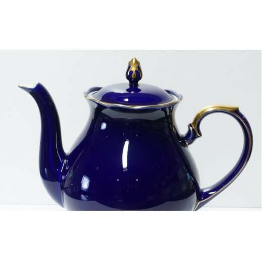 有田焼 ゴールドライン瑠璃・ポット【香蘭社】食器 白磁 コーヒー 紅茶 ティータイム A75-60_イメージ2