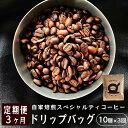 【ふるさと納税】 【3ヶ月定期便】 自家焙煎スペシャルティコーヒー 合計30杯分 ドリップバッグ 12g×10個×3回 ドリップコーヒー 珈琲 定期便 グアテマラ SanVictor農園 シングルオリジン サンビックトル