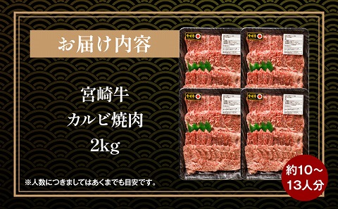 宮崎牛 カルビ焼肉 500g×4 合計2kg 肉 牛 牛肉 カルビ 焼肉 焼き肉 BBQ