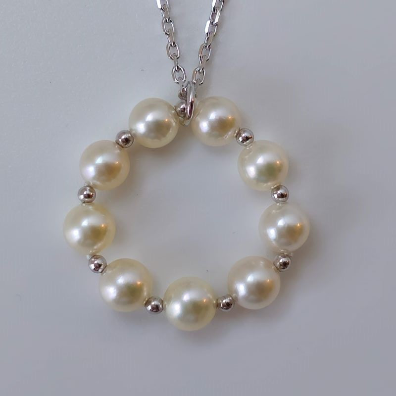 
            真珠 パール 5.5mm 6mm 5.5ミリ 6ミリ ペンダント アクセサリー アコヤ真珠 あこや 三重 伊勢志摩 ジュエリー 日常使い / カジュアルに楽しむ、シルバーロングペンダント「サ ークル」
          