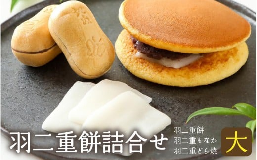 羽二重餅詰合せ（大） [A-046004]  / 羽二重餅 餅 もち ふんわり 餅菓子 和菓子 菓子 銘菓 絹 個包装 ギフト プレゼント 最中 もなか モナカ どら焼き どらやき