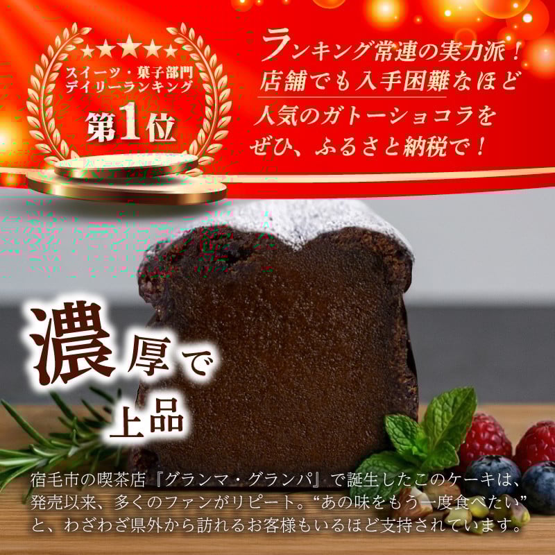 ガトーショコラ 濃厚で生チョコのような口どけ